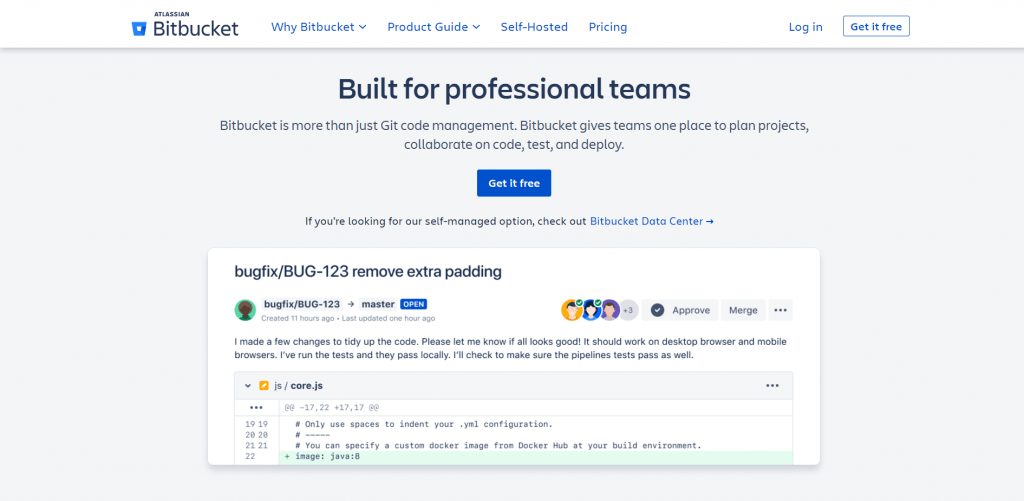 BitBucket home page