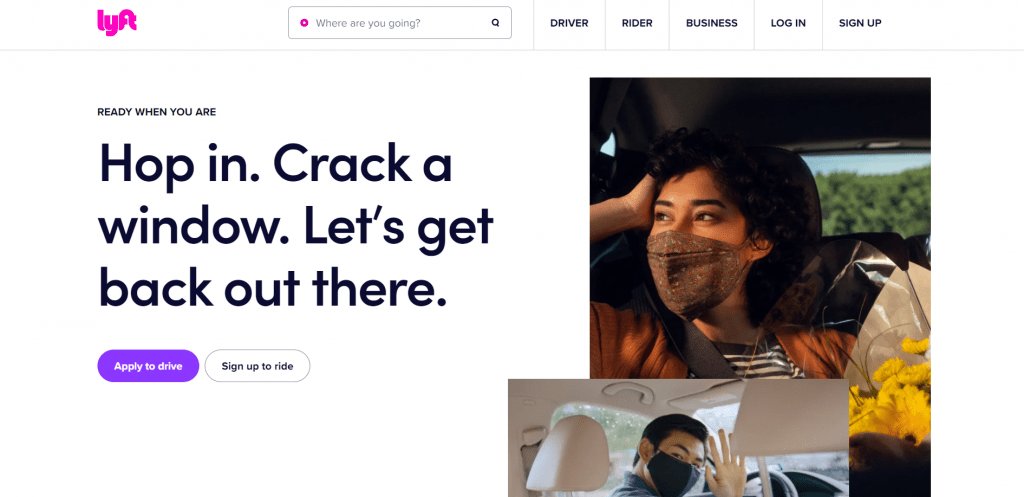 Lyft home page