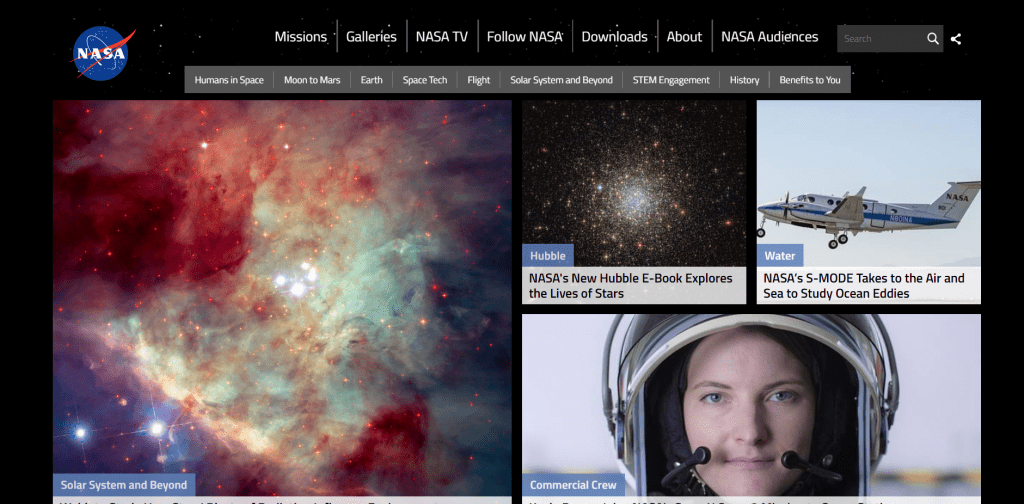 Nasa home page